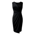 thumbnail image 3 of Women's Sleeveless Contrast Sequin Wedding Guest Dress Bodycon Formal Party Dresses Side Split Evening Dresses for Women Black M, 3 of 4