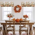 thumbnail image 5 of Thanksgiving Flowers Pumpkin Valances for Windows, 42 x 18in, Retro Watercolor Autumn Rod Pocket Kitchen Valance Curtain Light Filtering Window Treatments for Living Room Bedroom, 1 Panel, 5 of 7