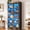 Black, variant on Homieasy Kitchen Pantry Cabinet with LED Light, 67.4'' Tall Storage Cabinet with Glass Doors and Adjustable Shelves, Freestanding Storage Unit for Living Room, Dining Room, White