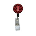 thumbnail image 1 of Letter T Chevron Black & Red Retractable Badge Reel, 1 of 1