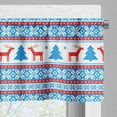 thumbnail image 3 of Ambesonne Christmas Valance Pack of 2, Folk Knit Style Art, 54"X18", Red Blue, 3 of 5