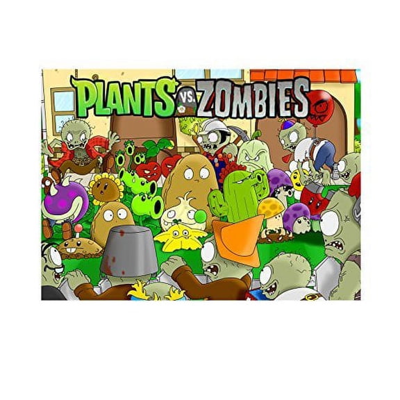 1/4 Sheet Plants vs Zombies Edible Frosting Cake Topper- 76550*