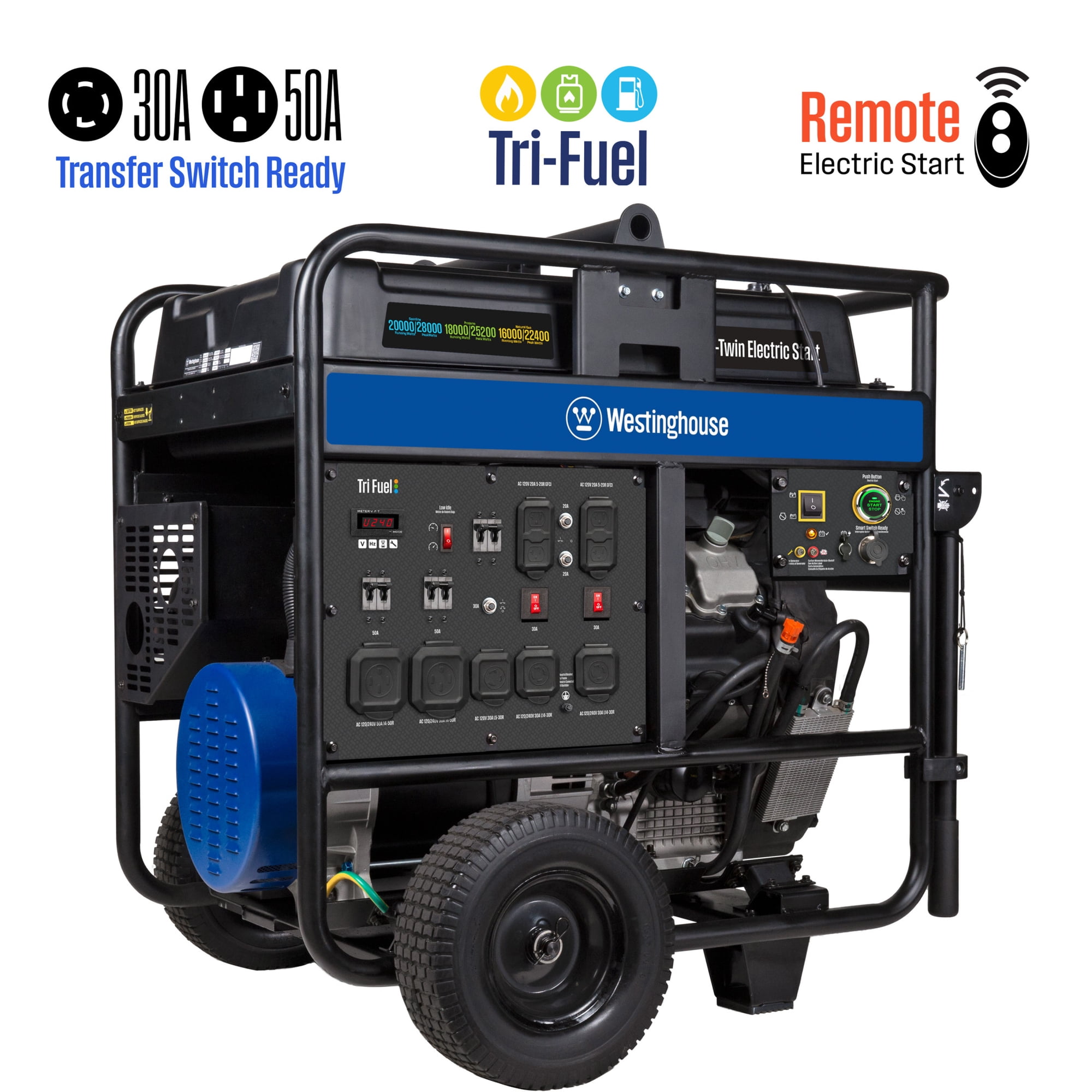 Westinghouse 28,000 Peak Watt Tri-Fuel Portable Generator CO Sensor