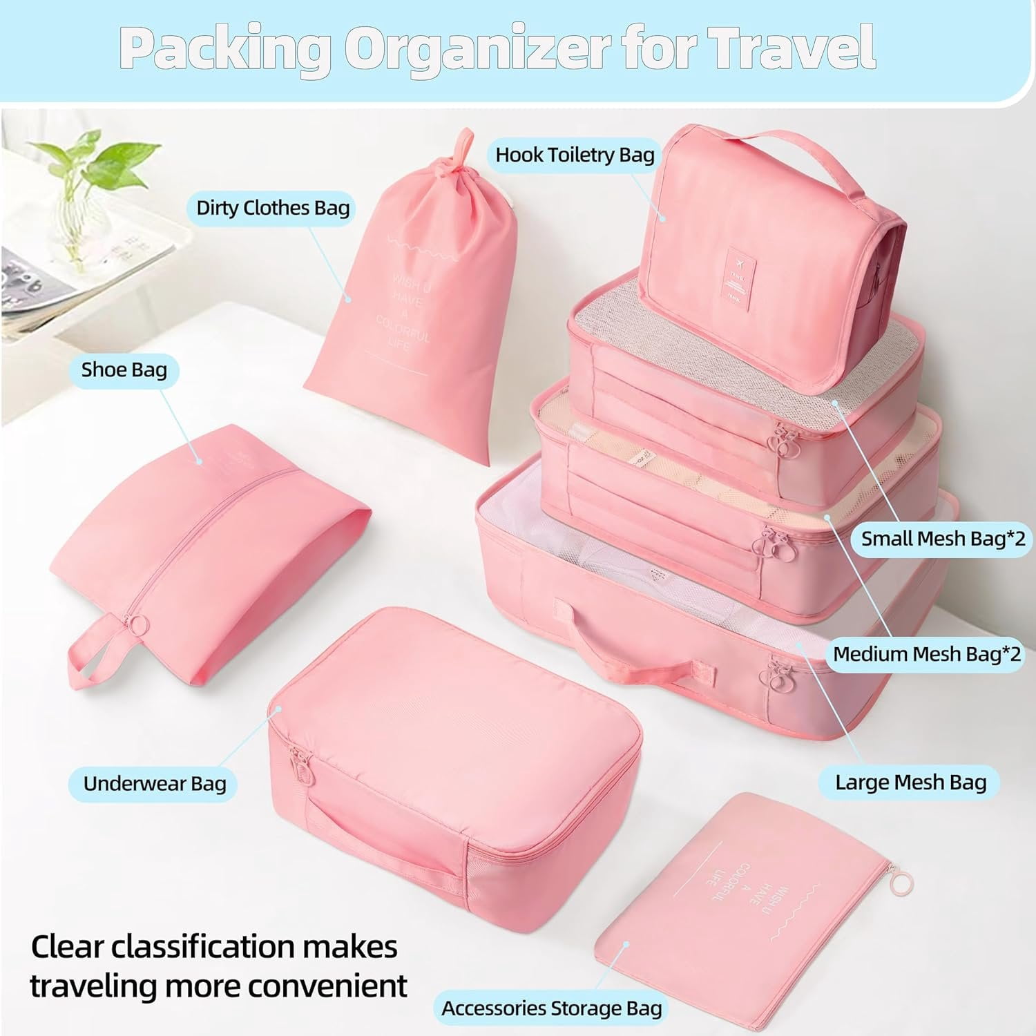10 count Set Packing Cubes - Travel Packing Organizers, Expandable Suitcase Organizer, Luggage Organizer Bags
