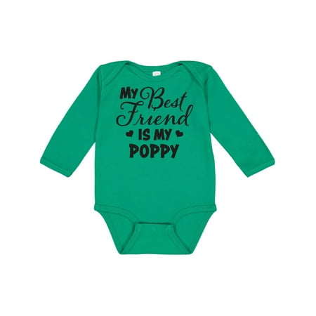 

Inktastic My Best Friend is My Poppy with Hearts Gift Baby Boy or Baby Girl Long Sleeve Bodysuit