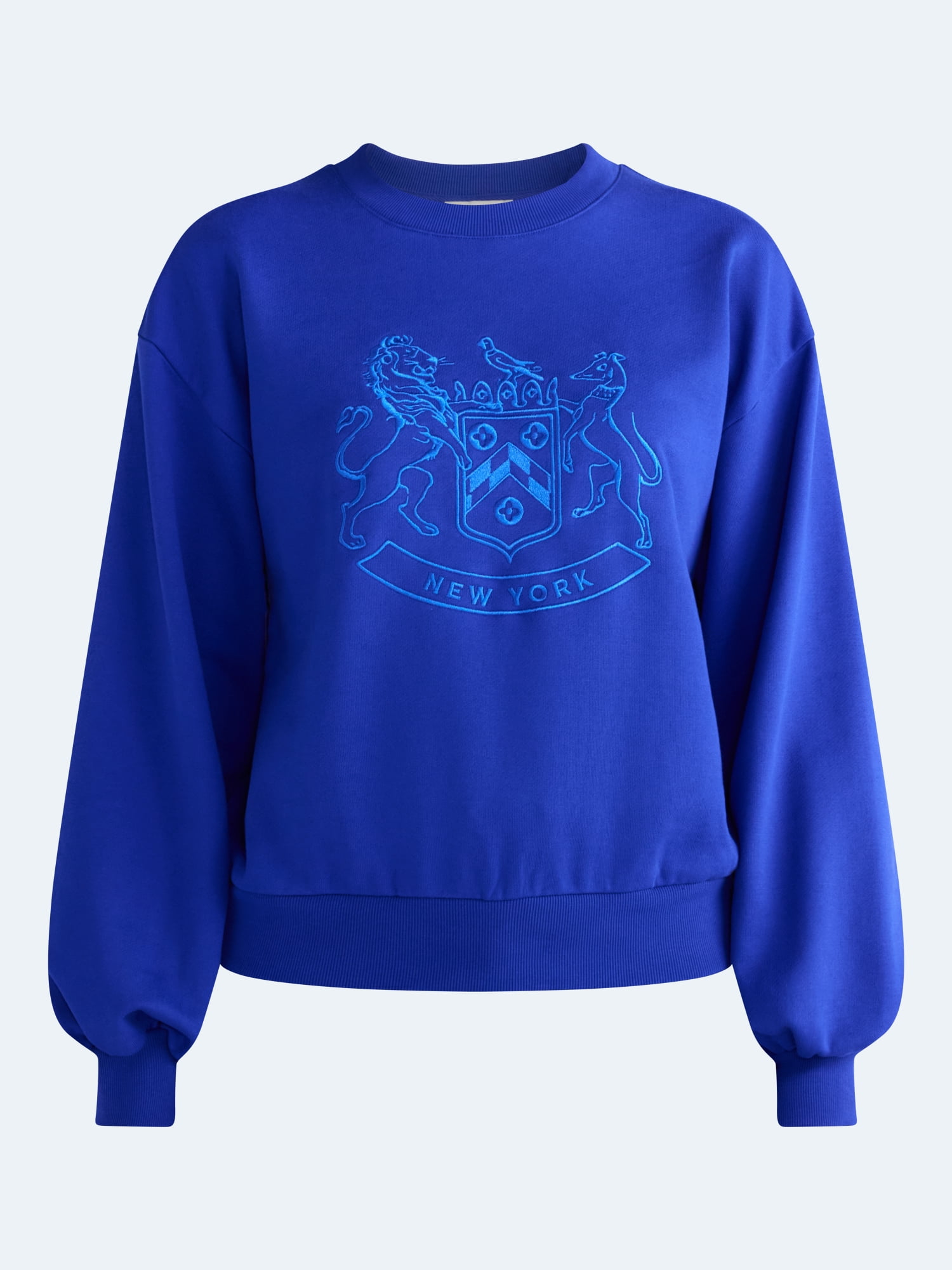 Free Assembly Women's Embroidered French Terry Sweatshirt, Sizes XXS-XL