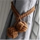 thumbnail image 3 of Alzapaños para cortinas con borlas, un par de alzapaños hechos a mano con clip de borla de algodón y bola de algodón (marrón), 3 of 4