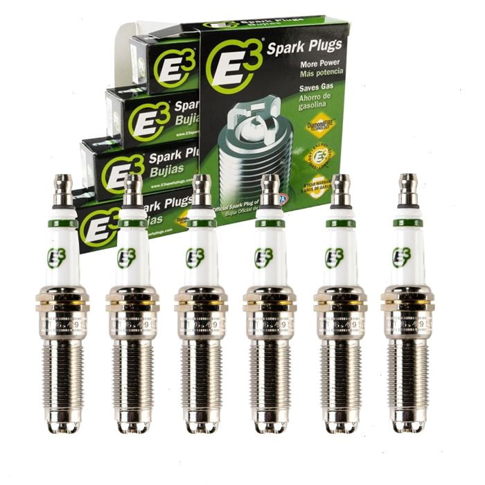 6 pc E3 Spark Plugs compatible with Lincoln MKZ 3.0L 3.5L 3.7L V6 2007-2020
