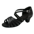 thumbnail image 2 of Fozruso Children's Fashionable Soft Sole Comfortable And Non Slip Latin Dance Shoes,Sizes 11 Little Kid 5-5.5 Years(Black), 2 of 7