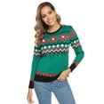 thumbnail image 5 of Purcoar Womens Print Long Sleeve Pullover Sweater Christmas Sweaters, 5 of 10