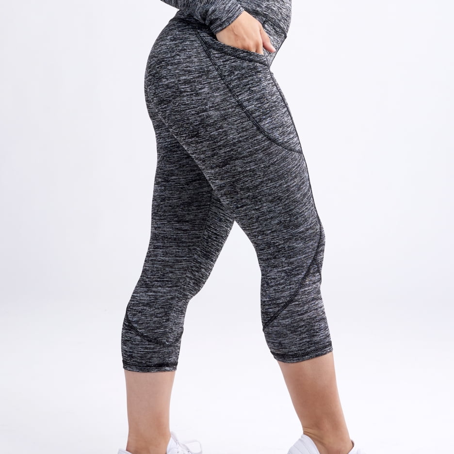 MidRise Capri Fitness Leggings with Side Pockets