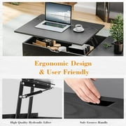 Simenmax Coffee Table, Lift Top Coffee Tables for Living Room with Storage Shelf and Hidden Compartment,Black
