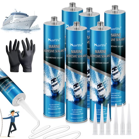 Sellador adhesivo marino MuzeFansi Professional, 300 ml, paquete de 6