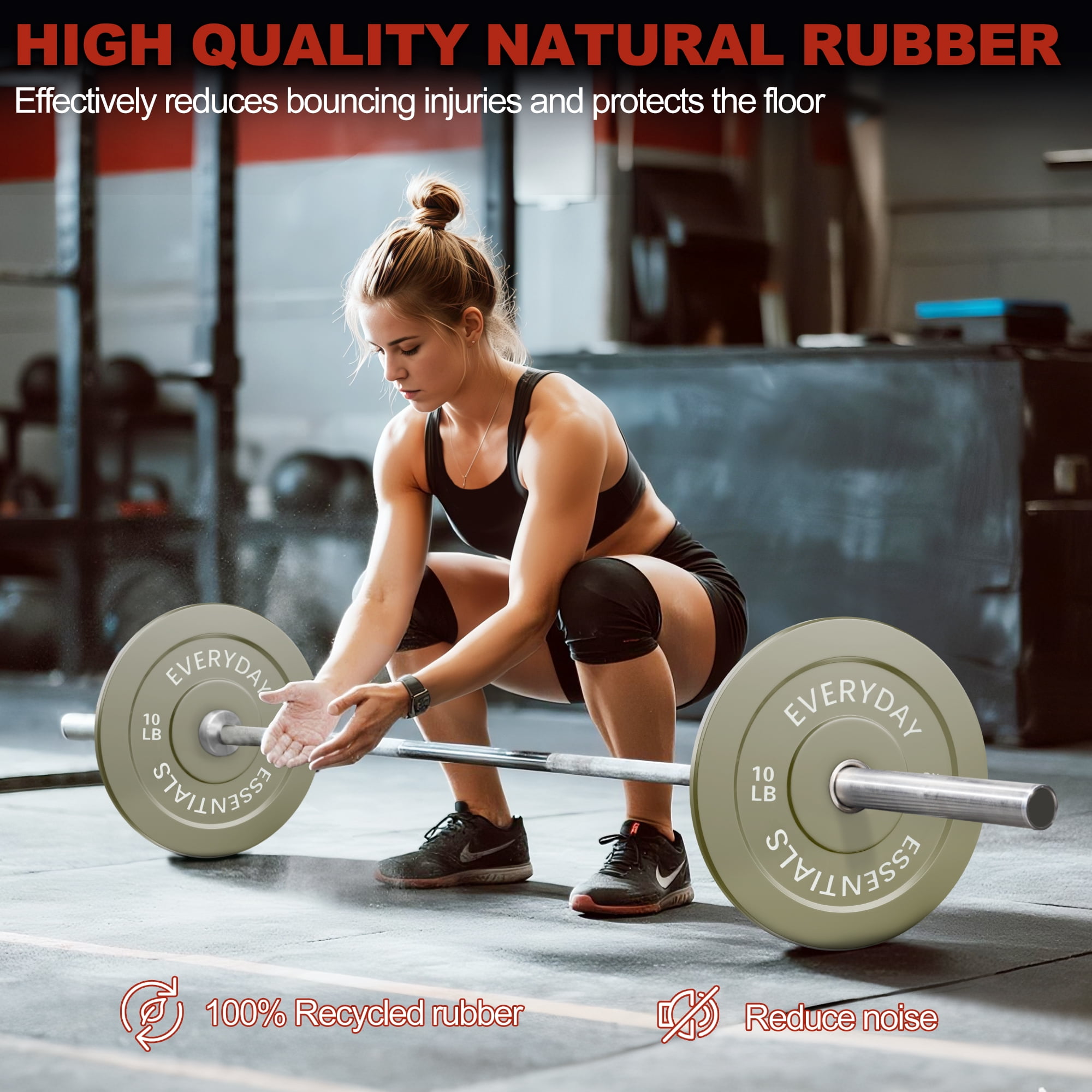 FlexWave Bumper Weight Plates, 10 lb Pair, Colored, 2-Inch Hole