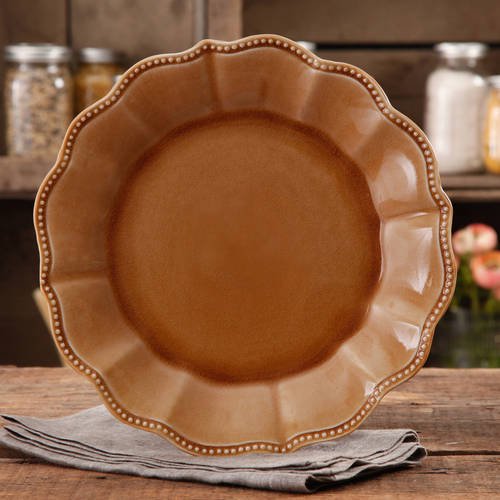 The Pioneer Woman Paige Crackle Glaze Dinner Plate, Amber