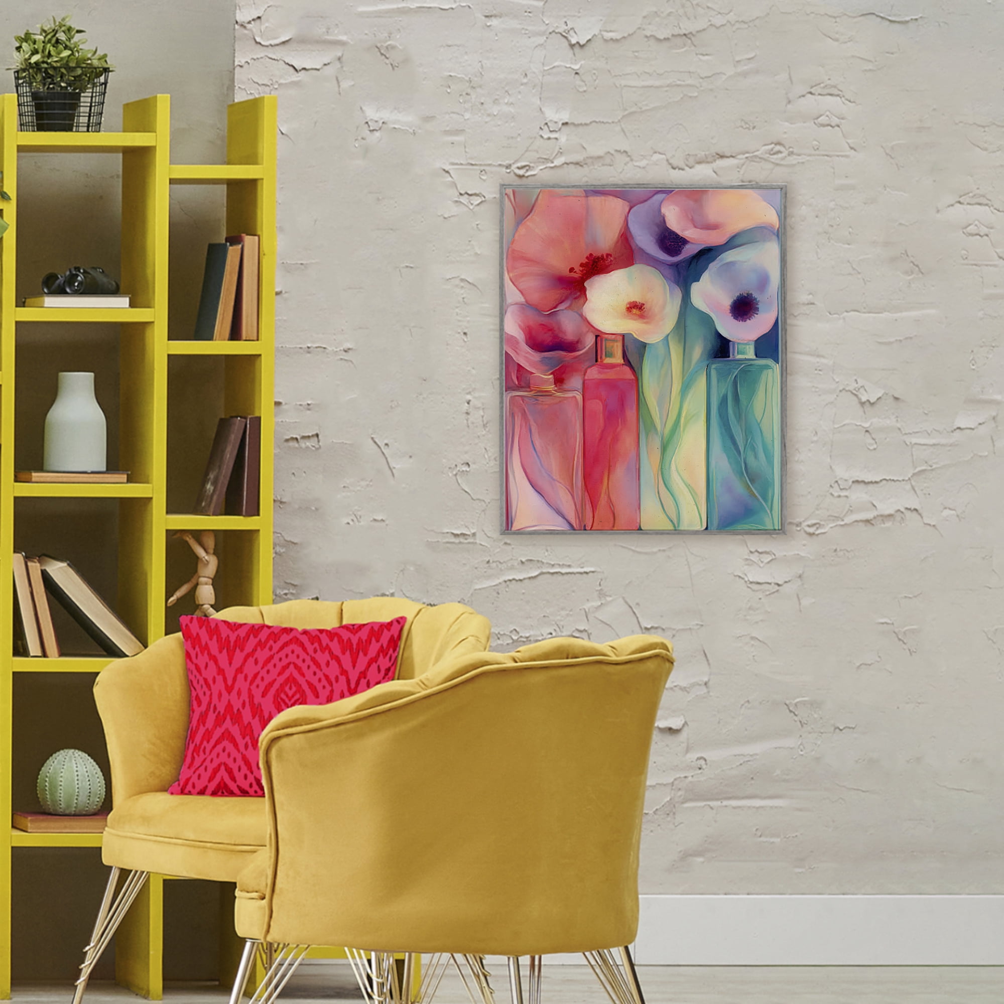 Stupell Industries Petal Logic Gradient Gray Framed Giclee Art, design by Annabelle Hall