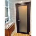 thumbnail image 3 of Solid French Door Frosted Glass | Planum 2102 Chocolate Ash | Single Regular Panel Frame Trims Handle | Bathroom Bedroom Sturdy Doors -18" x 80", 3 of 6