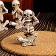 thumbnail image 5 of EUDIDV Halloween Decorations Halloween Skeletons Three Monkeys Horror Decor Resin Skull Tabletop Statues Spooky Desktop Decor Set Sale Clearance, 5 of 7