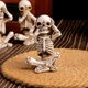 thumbnail image 5 of Esqueletos de Halloween: Tres Monos, Decoración de Terror, Estatuas de Resina para Mesa | Set de Decoración de Escritorio Espeluznante - 3 Adornos de Esqueletos - 8X5X3.5Cm - Blanco - Resina - Ambien, 5 of 7