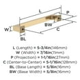 thumbnail image 4 of Amerock Bridgeport 5-1/16 inch (128mm) Center-to-Center Champagne Bronze Cabinet Pull - 10 Pack, 4 of 5