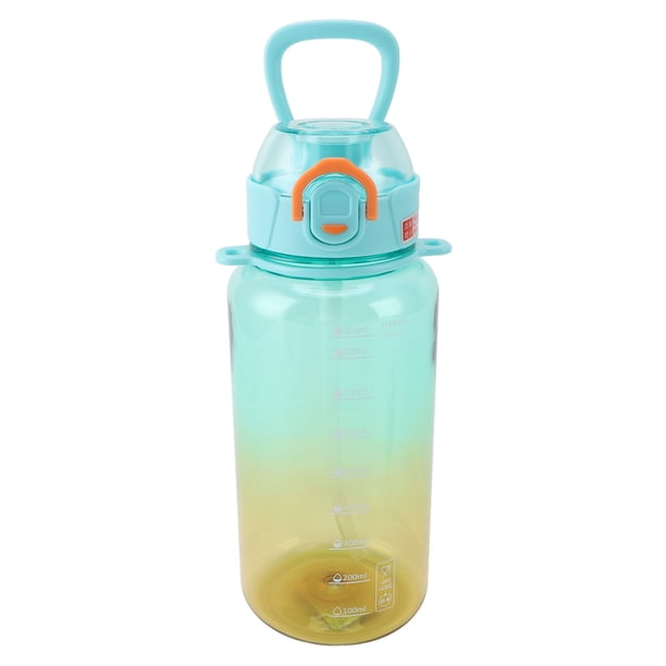 Botella De Agua Deportiva A Prueba De Fugas De Gran Capacidad De 1000 Ml Con Asa, Correa Para El Hombro Y Pajita Desmontable Para Estudiantes, Material De PC