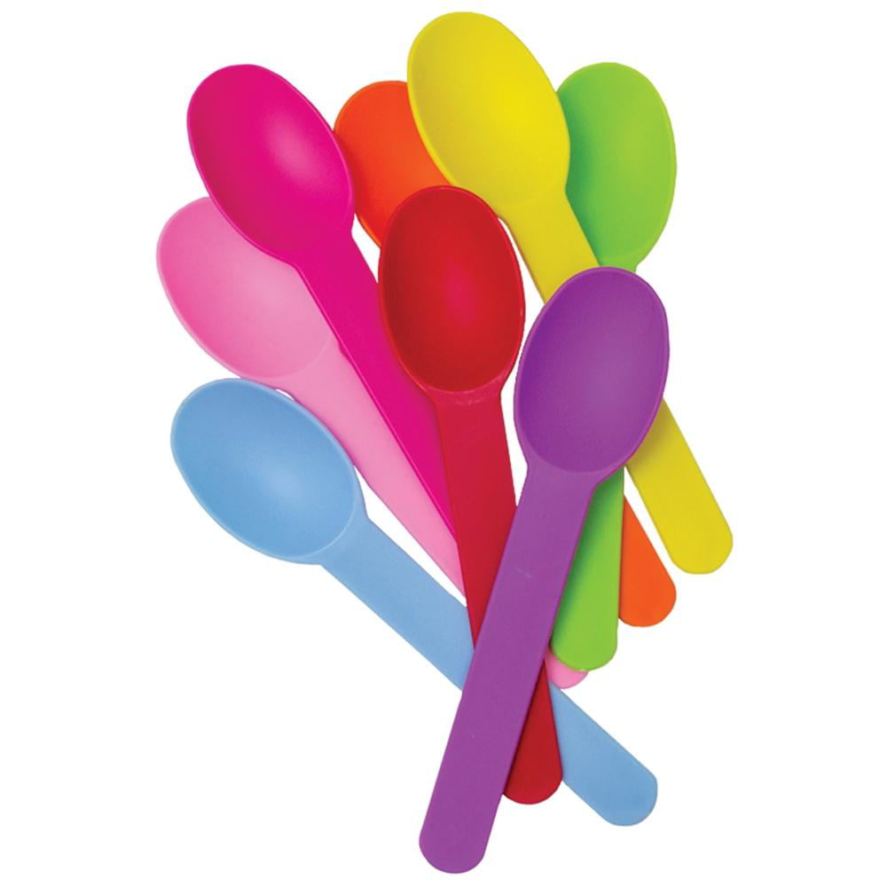 QUUPY Clear Plastic Spoons Disposable Plastic ice Cream Spoon for Parties Events and Weddings 1Box 500PCS 
