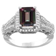thumbnail image 1 of 14K White Gold Natural Mystic Topaz Ring Octagon 8x6mm Diamond Accent, size 5.5, 1 of 4