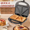 thumbnail image 2 of Electric Sandwich Press Grill, Double-Sided Heating for Grilled Cheese & Panini, Cool Touch Handle, Easy Clean with Indicator Lights, Compact Breakfast Sandwich Maker with Easy Cut Edges, Black, 2 of 8