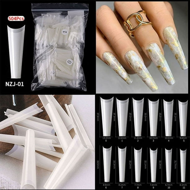 C Curve Fake Nails Coffin Half Cover Extra Long Fake False Nail Tips Nails Finge Walmart Com Walmart Com