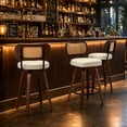 thumbnail image 3 of HUMEHA Set of 3 Rattan Swivel Barstool Beige 26" Cane Back, 3 of 11