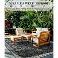thumbnail image 4 of SIXHOME Outdoor Rug 5'x8' Waterproof Reversible Patio Rug Boho Floral Indoor Outdoor Rugs Lightweight Plastic Straw Ourdoor Carpet for RV Camping Deck Balcony Modern Porch Decor Gray, 4 of 6
