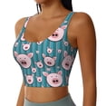 thumbnail image 2 of Fotbe Funny Pig Faces Sujetador Deportivo Largo sin Aros para Mujer con Almohadillas y Soporte Medio, Transpirable y Absorbente, Camiseta Tipo Chaleco o Tank Top-X-Large, 2 of 8