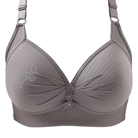 SNOWSONG Push Up Bras for WomenClearance! Wireless Bras Women s Seamless Breathable Lingerie Plus Size Non-Steel Ring Bra Bras for Women Comfy Bras for Women Gray 48
