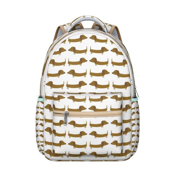 "Marble Dog Pattern Backpack - Elegant Academic Carryall, Sophisticated Dog Owner Gift with Gold-Tone Hardware & Silk-Like Lining"