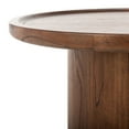 SAFAVIEH Devin Solid Round Pedestal Coffee Table, Dark Brown