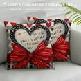 thumbnail image 3 of Leisuo 's s Decor Red Hearts Love Bowknot Decorative Pillowcases for Home Sofa Decoration G442-18 white, 3 of 5