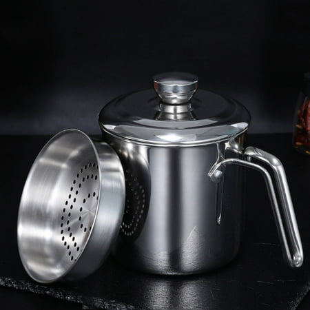 

WHAMVOX Large Stainless Steel Oil Filter Pot Separation Cup Soup Residue