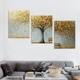 thumbnail image 4 of Shadudu Wall Art Gold Abstract Tree of Life Modern Artwork Canvas Painting Textured Tree Pictures Wall Decor Home Decor Wall Ready to Hang for Bedroom Living Room 12x16x3pcs, 4 of 6