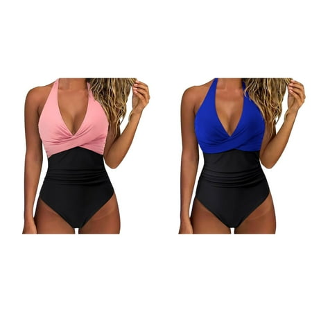Women Sexy Swimsuits Push Men s Cotton Shorts Up Bathing Suits Swimwear Flower Bikini Dresses Flat Shaping Bikini Men s Swimsuit Rhinestone Bikini GoldPink & Blue (2PACK)