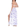 thumbnail image 3 of Women Sarong Wraps Purple Flowers Swimsuit Beach Pareo Bikini Coverups Skirt L, 3 of 7