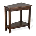 thumbnail image 2 of Flint Chairside Table with Shelf, 24 Inch Angled Dark Brown Mahogany, 2 of 5