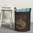 thumbnail image 3 of DouZhe Waterproof Collapsible Large Laundry Baskets, Vintage Classic American Motorcycle Prints Circular Hamper with Handles, 3 of 7