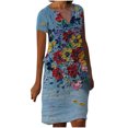 thumbnail image 1 of Vestidos de manga corta para mujer Vestido de tirantes con estampado de flores a la moda Vestido con cuello en V hasta la rodilla Pompotops ghjkhdj16717, 1 of 5