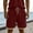 (Casual 7)Wine, variant on DayScoop Men's Casual Shorts Summer Shorts Fashion Linen Elastic Waist Drawstring Beach Pockets Breathable Short Pants