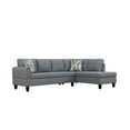 thumbnail image 2 of Hommoo Linen Living Room Furniture Sets, 4-Seat Couches and Sofa Set, L Shaped Couch Set Sectional Sofa Set for Home, Apartment, Dorm, Grey(No Ottoman), 2 of 7