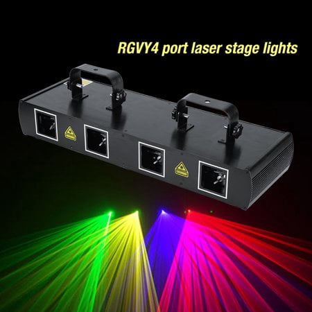 HURRISE 4Lens 30W Laser Stage Light 7CH DMX512 Sound Actived Disco DJ Party Effect Lights US Plug