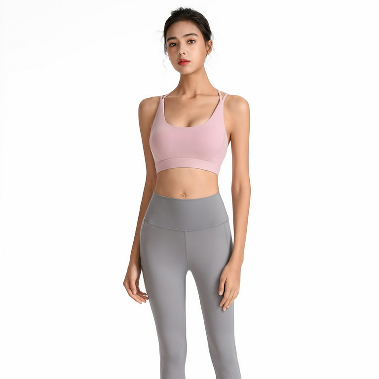 Zpanxa Bras for Women Woman Bras With String Quick Dry Shockproof Running  Fitness Large Size Underwear Womens Bras Sports Bra Pink XXL