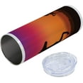 thumbnail image 5 of Western 20 Oz Skinny Tumbler, Cowboy Silhouette Chasing Horse at Sunset Old American Themed Print, Leak-Proof Straw Lid and Brush Vacuum Insulated for Outdoor Use, Redbrown and Multicolor, 5 of 6