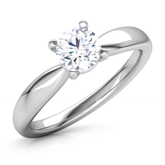 Round Cut Solitaire Moissanite 0.90 Carat Diamond Women Ring