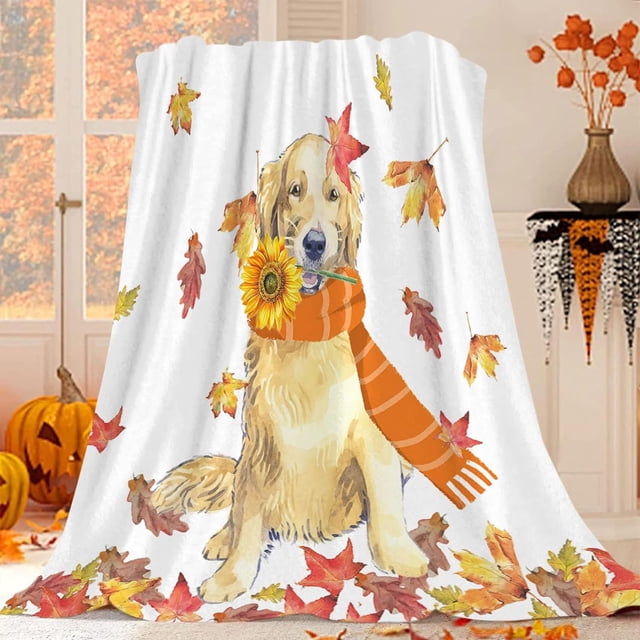 Todaioua Rideaux de Douche d'Automne Lutin de Chien Feuille d'Érable Citrouille Décoratif Rideau de Salle de Bain d'Automne Action de Grâce Récolte Décorations de Maison de Ferme Rideau de Douche 27.6x39.4 Pouces